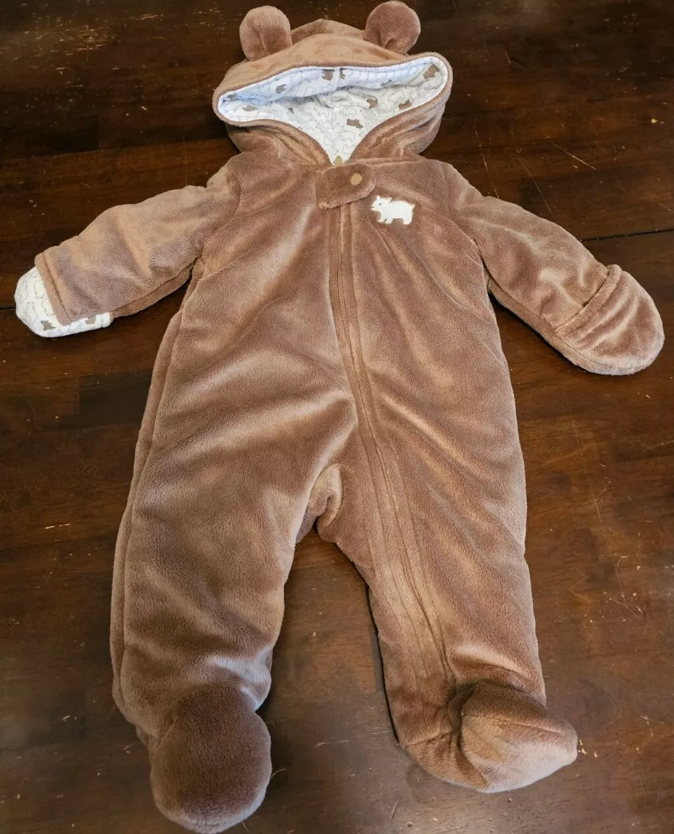 Carters Simple Joys Bear Baby Winter Coverall Suit One Peice Coat Zip 0 3 Month