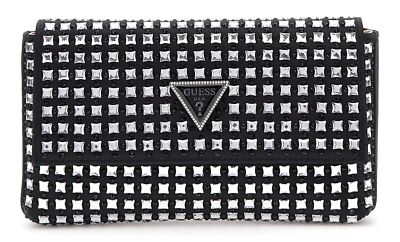GUESS Zalina Flap Clutch Abendtasche Tasche Black schwarz silberfarben