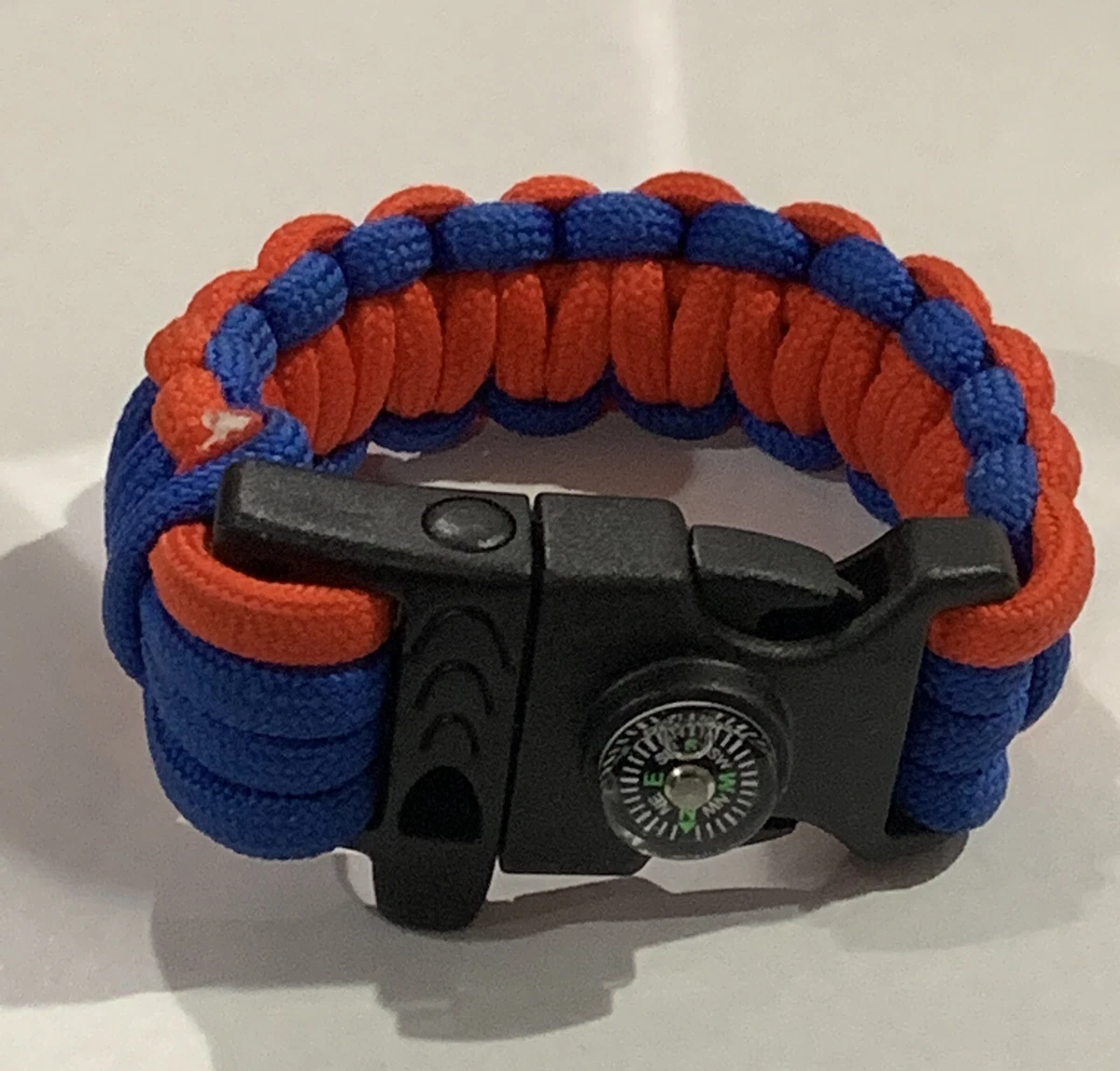 550 Paracord Survival Bracelet OD Green Fire Starter & Whistle | eBay