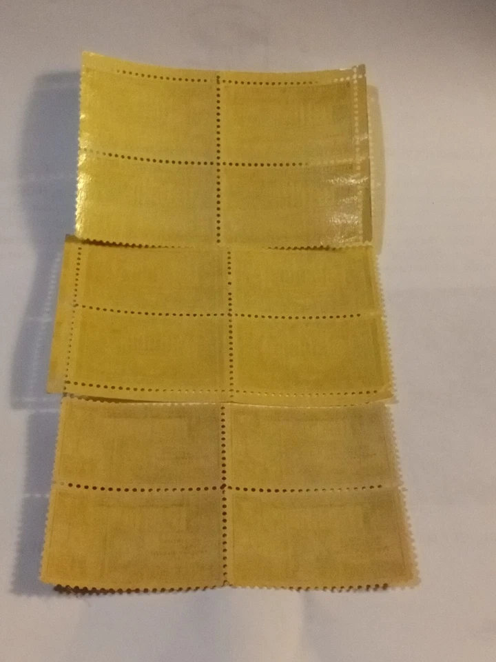 MINT NH OG THREE 3 CENT STAMP BLOCKS CV 5.20 - Image 4 of 4