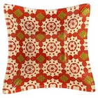 Decorative Glass Square Dish Red & White Floral Pattern Trinkets Ring Anthro 5.5