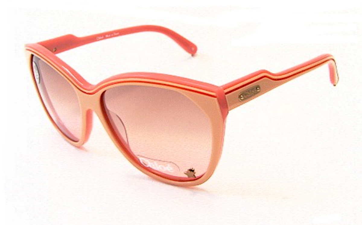 New ! Chloe Sunglasses with Pink Lens, Original Case, Contemporary and Trending CHLOE Womens CL2181 Pink Plastic Sunglasses Gold Logo New in  main image 3