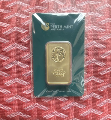 #ad #ad The Perth Mint Australia 1 oz Pure Gold Bar 0.9999 Fine Bullion CertiCard $2300.00