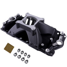 Hi Rise Single Plane Intake Manifold For 57-95 Small Block Chevy 350 400 Black