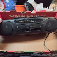 Philco AM/FM Stereo Tuner double Cassette player Boombox Model 655K