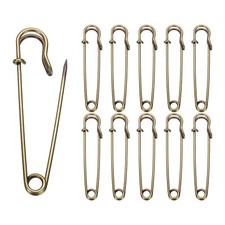 20pcs Safety Pins 75mm Electroplated Large Safety Pin for Clothes, Bronze