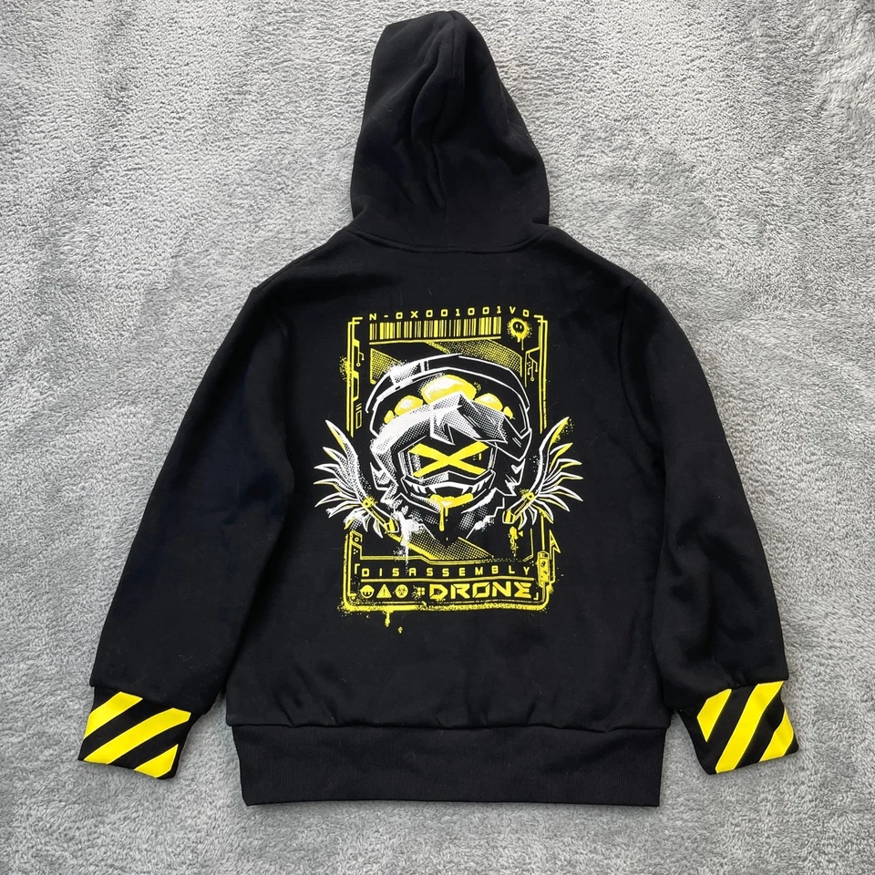Sudadera con Capucha Glitch Productions Niños Mediana Negra Desmontaje Asesinato Drones Enebro  Foto 2 de 4