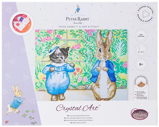Peter Rabbit Tom Kitten Craft Buddy Diamond Crystal Art Framed Canvas Kit 50x40