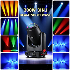 NEW Stage Light Beam Spot Wash 3in1 200W Led Zoom Moving Head Dj Disco Lighting