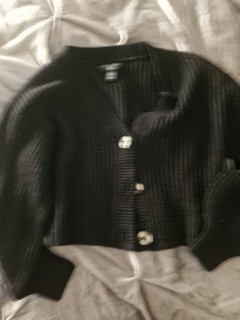 Girls New Look Black Knit Cardigan Age 10 11 Years