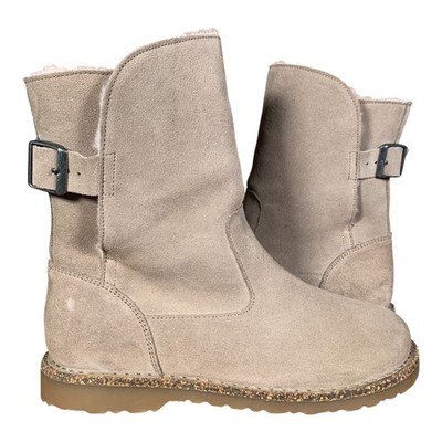 Birkenstock Uppsala Lammfell Stiefeletten UK7 EU40 Damen schmale Passform rosa taupe