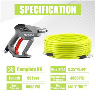 #ad 50 FT Sewer Jetter Kit with Power Washer Gun $72.15