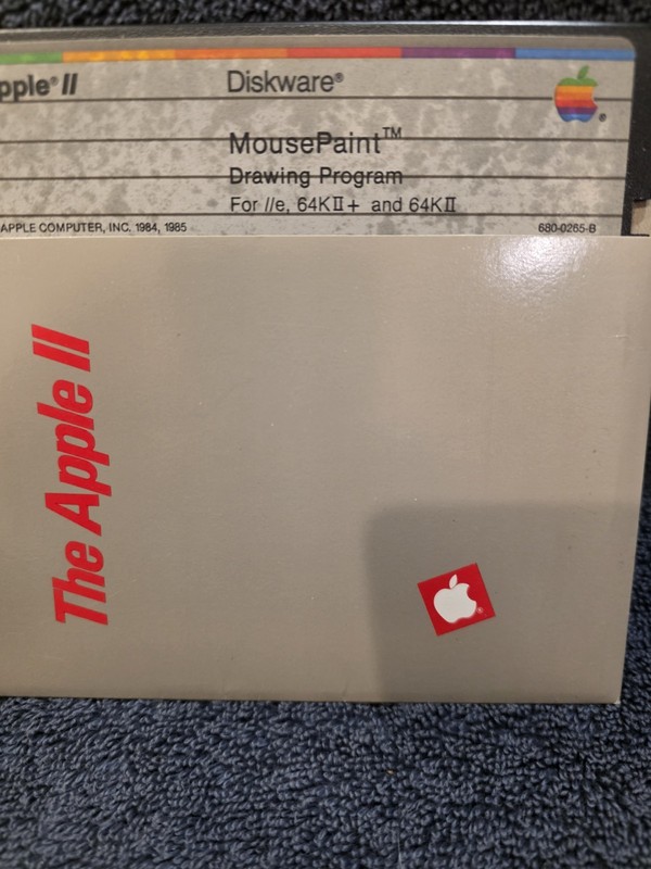 Apple IIe II+ 64K MOUSEPAINT 1984 original 5.25" Diskware 680-0265-A