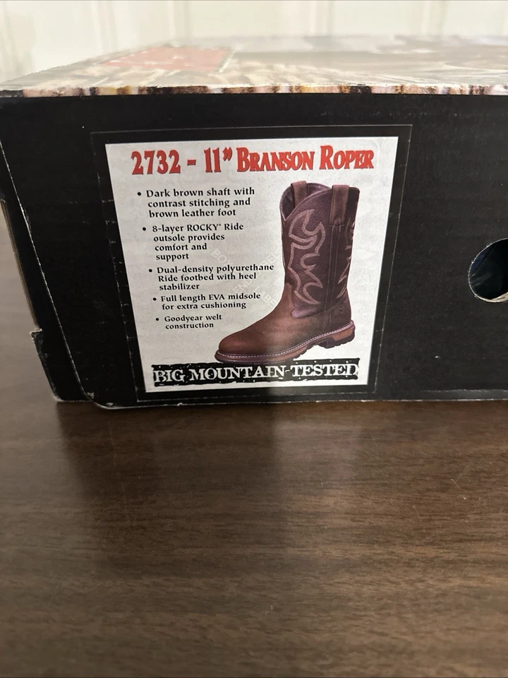 Bota Western Hombre Rocky Modelo 2732 Cuero Marrón Talla 11M Foto 2 de 3