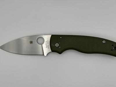 Spyderco Shaman M390 C229 Olive Green Folding Knives FACTORY SECOND NEW
