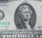 $2 dollar bill lot of 3 with weird minor printing errors UNC 2017A.  Read desc. — photo 3