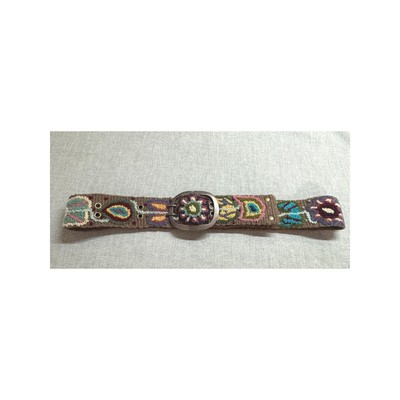 Pistil Embroidered Wool Belt Womens Medium Brown Floral Boho  display picture 3