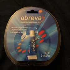 NEW abreva Cold Sore Fever Blister Treatment Topical Cream Tube Exp 2027/01