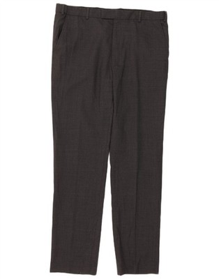Marks & Spencer Herren Tailored Slim Anzug Hose W36 L33 Grau Kariert Wolle CE09