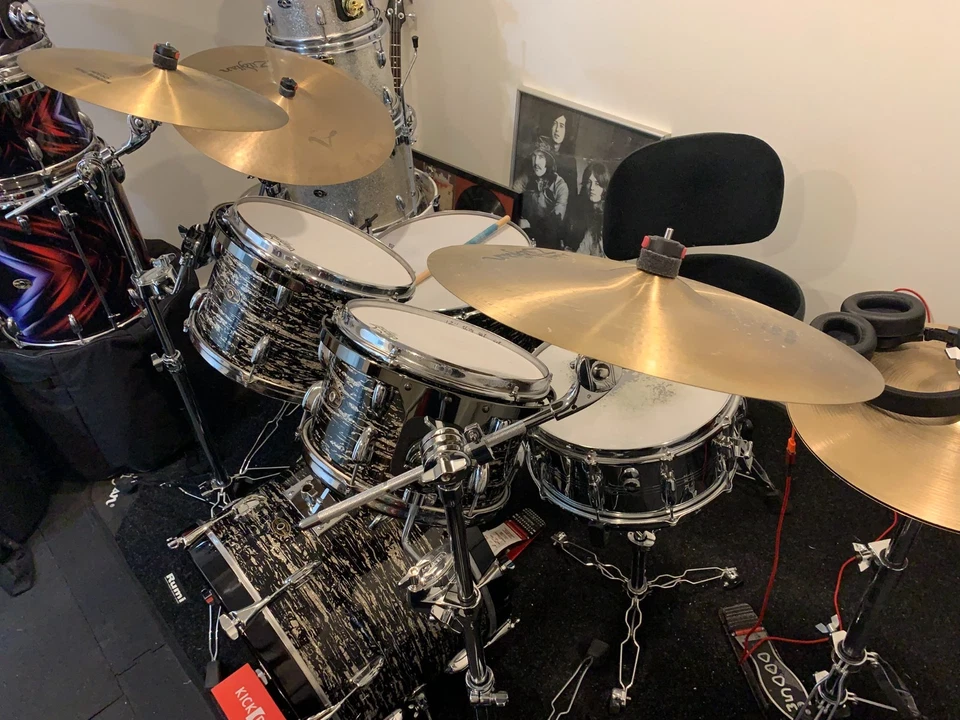 Slingerland 4-piece 3 ply 1960's-1980's - Zebra Glass Glitter - Image 3 of 4