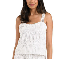 La Blanca Waverly Covers Over the Shoulder Tank Swim Cover up, Ivory Size M, NWT