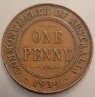 1934 Australia Penny — photo from another recent sale