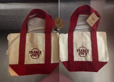Trader Joe's  Mini Tote Canvas 2 New Red 2025 Limited Edition Red bags
