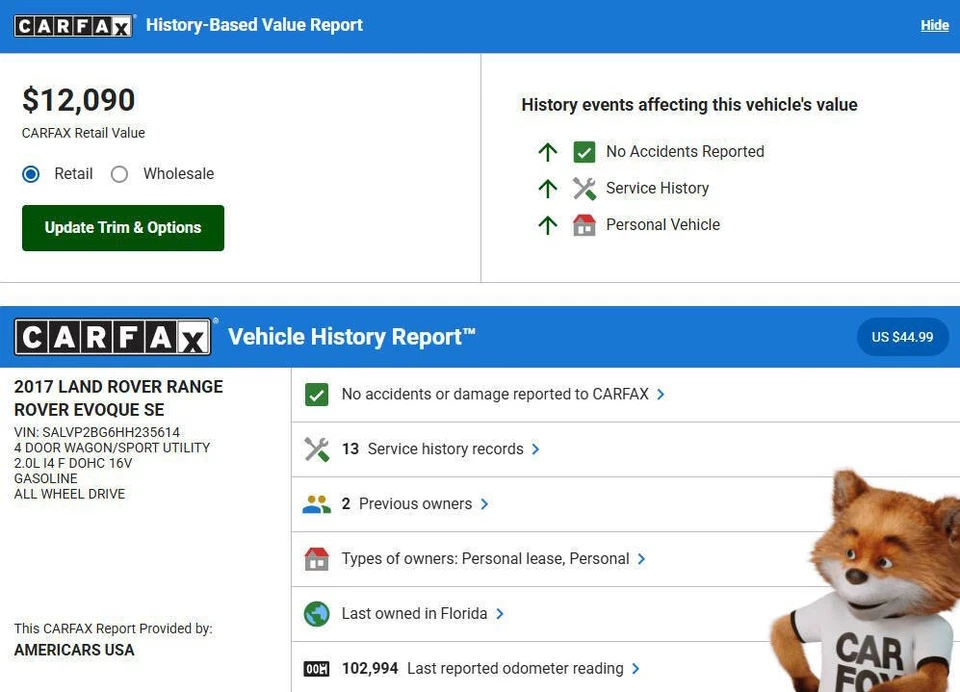 Land Rover Range Rover Evoque SE 2017 AWD SUV de 4 puertas Foto 2 de 4