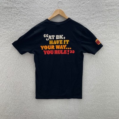 Burger King Shirt Mens Medium Black Have It Your Way You Rule Employee Tee Retro