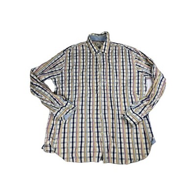 Equilibrio Milano Shirt Mens 2XL Multicolor Plaid Button Down Casual Cotton XXL