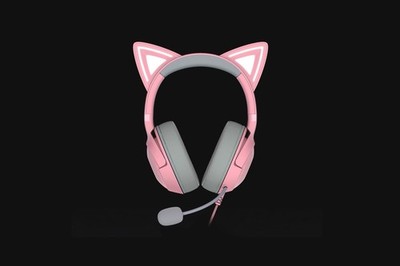 Razer Kraken Kitty V1 Headset with RGB Kitty Ears Quartz Edition NEW Xbox PS