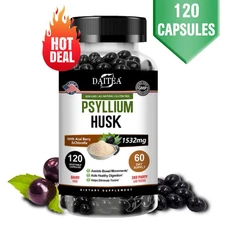 Psyllium Husk Capsules, Detoxify, Relief Gas And Bloating, Digestive Health
