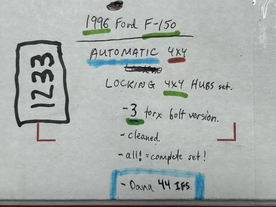 80-96 Ford F-150 - Dana 44 IFS - 3 pernos bujes de bloqueo automático AUTO 4x4 bronco Foto 2 de 4
