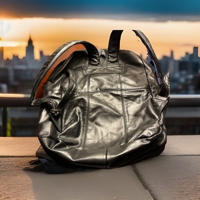 バッグ 2000s NIKE Leather Bag DEADSTOCK Vintage Nike Bag Black