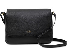 TULA ENGLAND Tracolla donna in pelle con patta nera