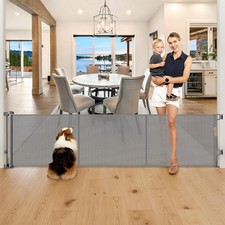 Reinforced 28" Tall 80" Wide Retractable Baby Gates, Prevent Crawling Under