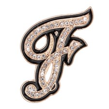 Rhinestone Letter Brooch Pins, Initial Letter F Broaches Lapel Pin, Gold Tone