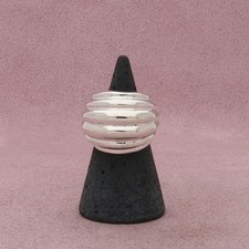 taxco mexico sterling silver vintage chunky scalloped dome ring size 5.5