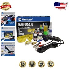 Professional UV Leak Detector Kit w/ 12V High-Power Light & Universal Dyes