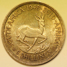 mw29758 South Africa Silver Crown - 5 Shillings 1948  George VI   KM#40.1