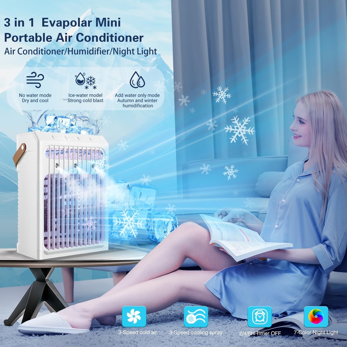 Mini Ac Portable Air Conditioner & Cooler - 1000ml Tank, Remote Control ...