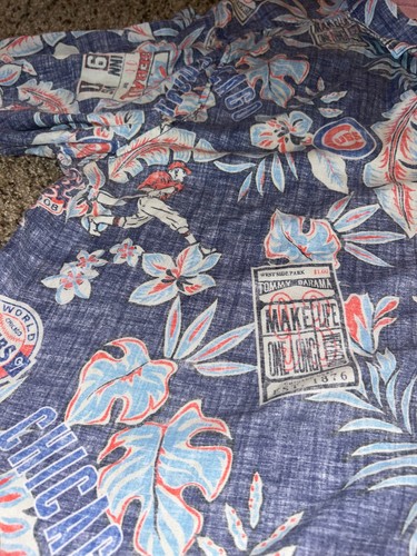Tommy Bahama MLB Chicago Cubs Baseball Hawaiian ALL OVER PRINT Shirt Size 2XL - Picture 3 of 4