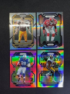 (4) Deion Sanders Prizm Silver Jack Lambert Marshall Faulk Pink Eric Dickerson