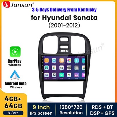 For Hyundai Sonata 2001-2012 4+64GB Android 15 CarPlay Car Stereo Radio GPS Navi