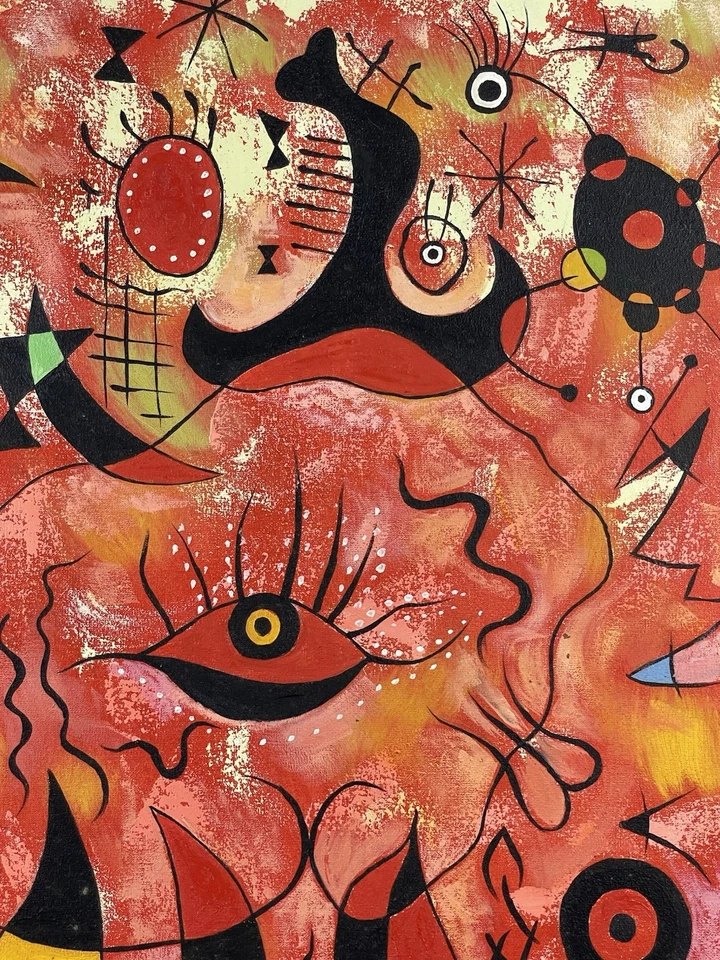 Joan Miró óleo sobre lienzo (hecho a mano) firmado y enmarcado Foto 3 de 4