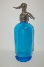 Bouteille siphon eau de seltz ancien Bleu  B.LAPLAGNE LIMOGES