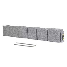 47.5 In. X 6.5 In. X 4 In. Grey Stone (Section) Faux Stone Plastic Garden Edging