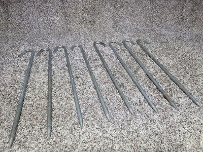 8 Pack Inflatable & Tent 1/2x18 J Hook Stakes Open Box Unused