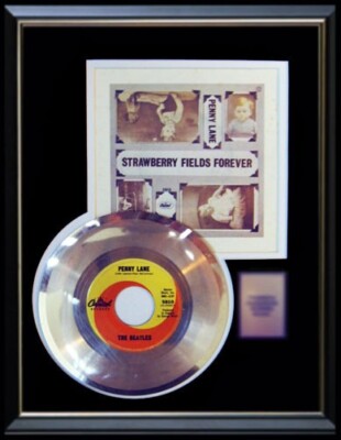 THE BEATLES GOLD RECORD PENNY LANE 45 RPM RARE NON RIAA AWARD ORIG ...