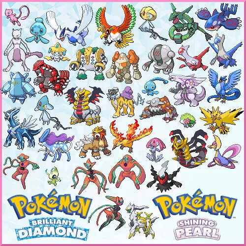 All 39 Legendary Pokemon Brilliant Diamond Shining Pearl BDSP w/ 39 Random  Items